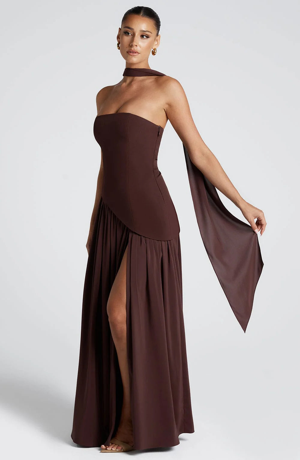 LAURA | ROBE LONGUE ASYMÉTRIQUE