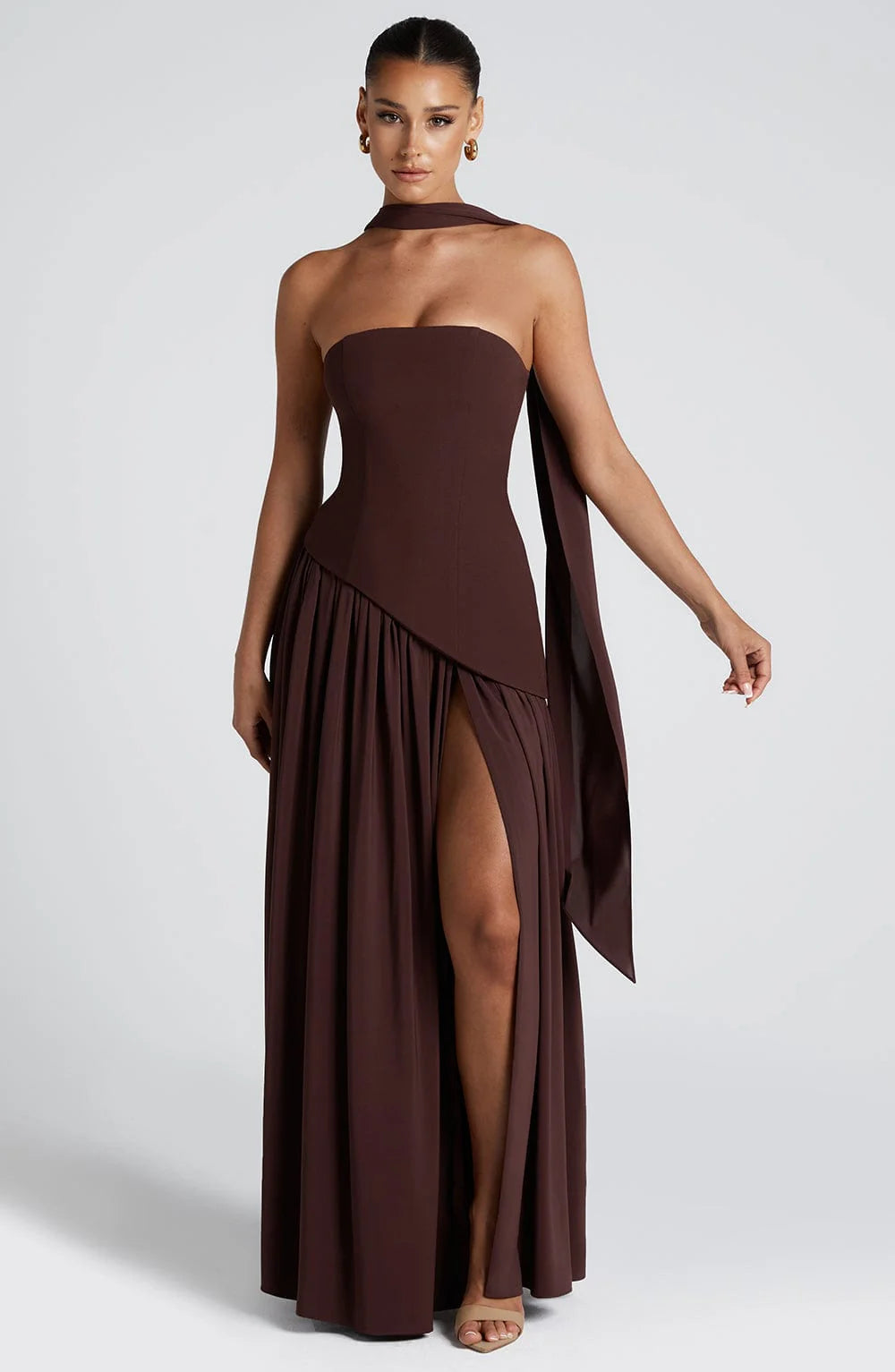 LAURA | ROBE LONGUE ASYMÉTRIQUE
